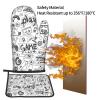 Jbyjbx Video Game Boys Print Oven Mitts and Pot Holders Gloves Set for Kitchen Baking Grilling 7.2"X11"BBQ view 4