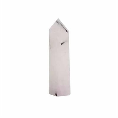 FVJKNWTY 1pc 70mm-75mm Natural Black Tourmaline Rutilated Quartz Crystal Point Wands for Beautiful Crystal