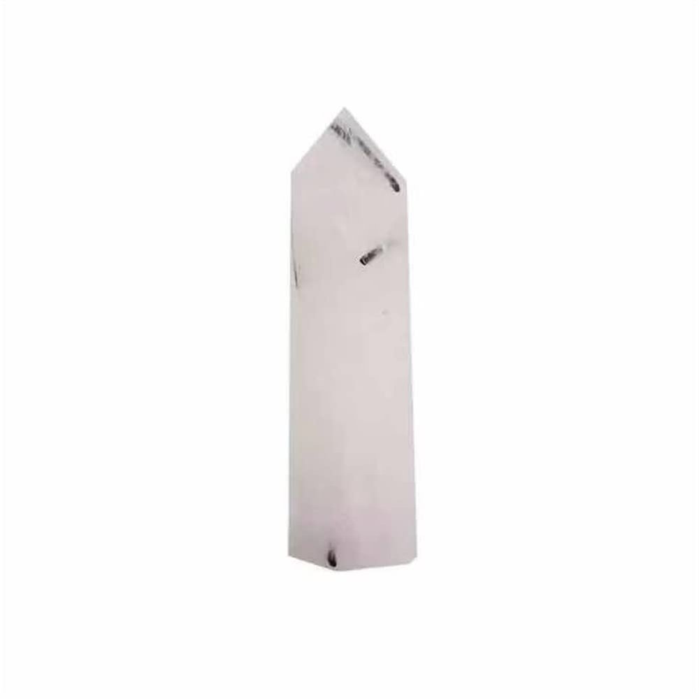 FVJKNWTY 1pc 70mm-75mm Natural Black Tourmaline Rutilated Quartz Crystal Point Wands for Beautiful Crystal
