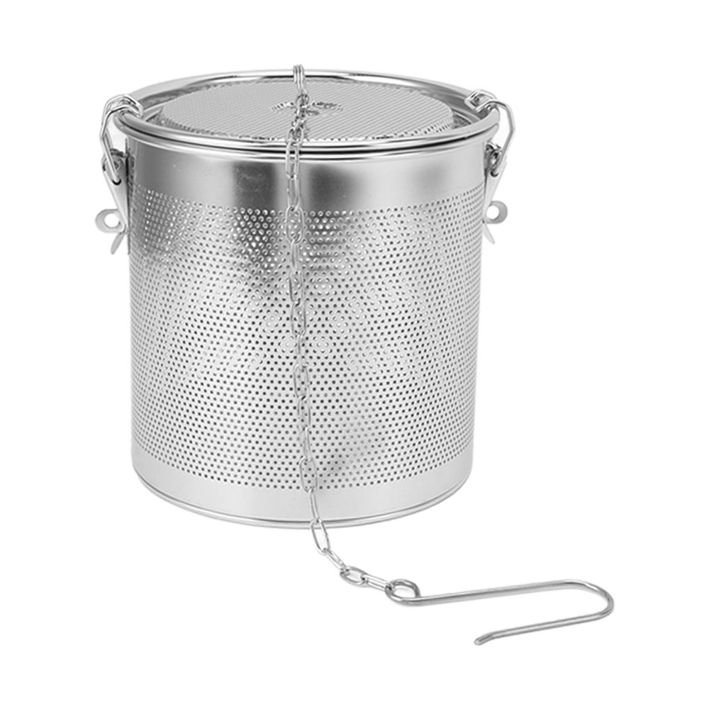 flexman Spice Seasoning Strainer, Stainless Steel Snap Design One Touch Locking Sealed Tightly Polished Surface Cooking Strainer for Infuse Spices Herbs Seasonings Into Soups (4.3L)