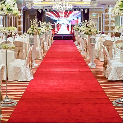 MDybf Wedding Aisle Carpet, Colourfast Indoor Party Decorations, Tear Resistant Party Outdoor Cuttable Event Carpet (Color : Red-1mm, Size : 1.5x10m)