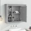 Merax Bathroom Medicine Cabinet with Mirror, Wall Mounted Over Toilet Storage Cabinet Organizer with Doors and Shelves for Bathroom Laundry Room (Mirror Cabinet Only, Gray) view 3