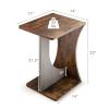 CLCulture 2PCS Side Table Sofa Couch Table Compact C-Shape End Table Snack Coffee Table view 3