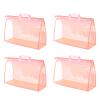 PATIKIL Handbag Dust Bags, 4 Pack Clear Purse Storage Organizer XL Size PVC Dustproof Handbag Cover Transparent Purse Protector for Closet Rack Wardrobe, Pink view 1