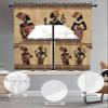 African Woman Swag Curtains Valance Tier Set, Rod Pocket Curtain Drapes for Bedroom Kitchen Curtains Over Sink Ethinic Boho Traditional Tribal Brown Illustraction Swag Valances 36 inches Tiers view 3