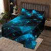 Abstract Lines Bedspread Queen Size,Geometric Stripes Art Modern Coverlet Set,Boys Girls Adults Room Decor,Geometric Ombre Quilted Coverlet,Blue Bedding Quilt,2 Pillowcases view 1
