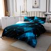 Abstract Lines Bedspread Queen Size,Geometric Stripes Art Modern Coverlet Set,Boys Girls Adults Room Decor,Geometric Ombre Quilted Coverlet,Blue Bedding Quilt,2 Pillowcases view 2