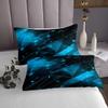 Abstract Lines Bedspread Queen Size,Geometric Stripes Art Modern Coverlet Set,Boys Girls Adults Room Decor,Geometric Ombre Quilted Coverlet,Blue Bedding Quilt,2 Pillowcases view 3