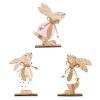 Easter Wooden Bunny Standing Tabletop Ornament, Rabbit Sign Tabletop Ornament, Rabbit Ornament Bunny Spring Decor Easter Wood Tabletop Ornament (3 Pcs) view 1