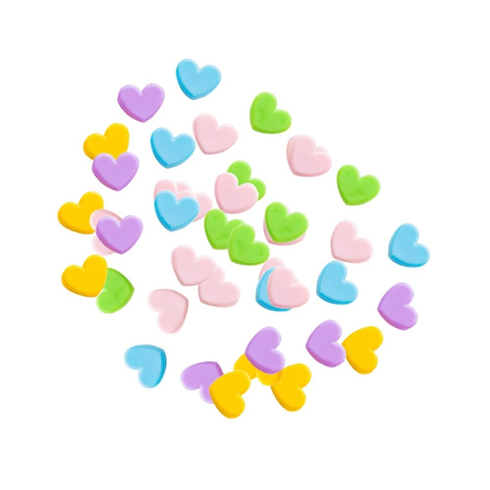 PRETYZOOM 25pcs Valentine Day Candy Heart Clips Heart Decorative Clips Photo Holder Plastic Clamp for Random Color