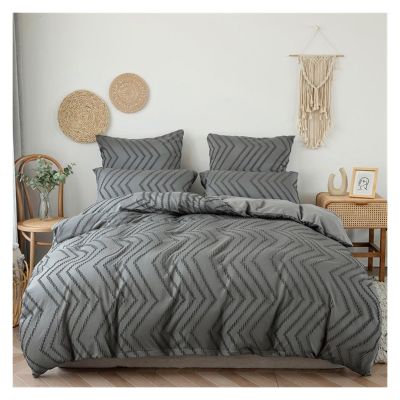 QuKan Bed, Solid Color Striped Cut Floral Bedding Set Romantic Patchwork Comforter Set with Pillow Cases Home Duvet Cover, Queen, MM-102