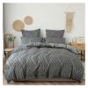 QuKan Bed, Solid Color Striped Cut Floral Bedding Set Romantic Patchwork Comforter Set with Pillow Cases Home Duvet Cover, Queen, MM-102 view 1