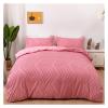 QuKan Bed, Solid Color Striped Cut Floral Bedding Set Romantic Patchwork Comforter Set with Pillow Cases Home Duvet Cover, Queen, MM-102 view 3