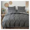 QuKan Bed, Solid Color Striped Cut Floral Bedding Set Romantic Patchwork Comforter Set with Pillow Cases Home Duvet Cover, Queen, MM-102 view 4