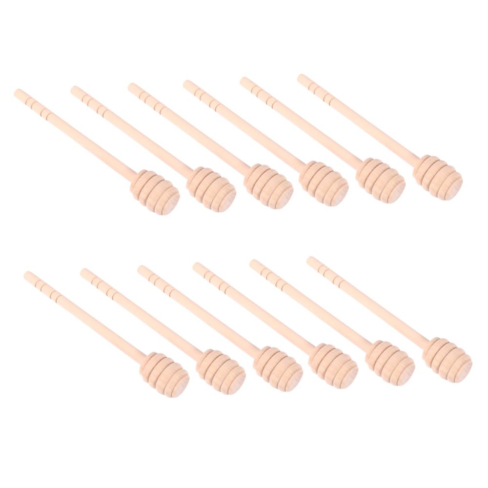 LABRIMP 12pcs Honey Dipper Sticks Kitchen Stirring Rods for Honey Syrup Jam and for Family and Friends and Reusable