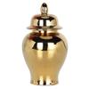 ABOOFAN Ceramic Ginger Jar,Handicraft Flower Vase with Lid Ginger Jar with Lid Home Decor Loose Tea Storage Pot Tea Sugar Container Storage Gold XS view 1
