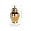ABOOFAN Ceramic Ginger Jar,Handicraft Flower Vase with Lid Ginger Jar with Lid Home Decor Loose Tea Storage Pot Tea Sugar Container Storage Gold XS view 2