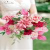 Serwalin 2Pcs Artificial Flowers Hot Pink Fake Flowers for Home Decor Silk Flowers for DIY Flowers for Decorations Table Centerpieces Cake Flowers Wedding Flowers Spring Flowers view 2