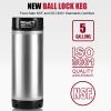 Hilangsan New 5 Gallon Keg Corny Keg, Stainless Steel Cornelius Keg with Ball Lock Keg Fittings, 5 Gallon Beer Keg with Dual Rubber Handle, Ball Lock Keg for Home Brewing view 2