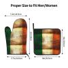 Jbyjbx Irish Flag Print Oven Mitts and Pot Holders Gloves Set for Kitchen Baking Grilling 7.2"X11"BBQ view 2