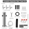 3 Tap Kegerator Tower Beer Tap Tower, Stainless Core Beer Faucet Dispenser with Pre-installed Beer Lines, Draft Beer Keg Tower with Kegerator Parts for Homebrew view 2