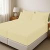 1000 Thread Count Split Sheet Set 5 Piece Split California King Sheets for Adjustable Beds 100% Egyptian Cotton 18" Deep Pocket Adjustable Bed Sheets Split California King Size - Ivory Stripe view 3
