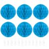 MECCANIXITY Paper Pom-Poms Flower Balls 6 Inch Paper Tissue Flower Balls for Party Flower Decoration Wedding Birthday Home Decoration Pack of 6,Blue view 1