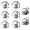 GERRIT Stainless Steel Drawer Knobs, 8pcs Self-Stick Instant Cabinet Handle Pulls, 0.9Inch Adhesive Sliding Door Stick On Handle with Screws for Glass Cabinet Cupboard Drawer (Brushed Silver) view 1