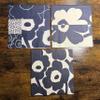 IHR Ideal Home Range Party Napkins Marimekko Disposable 3-Ply Paper Lunch Napkin Pack, 6.5" x 6.5", Unikko Kollaasi (Dark Blue), 20-Count view 3