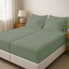 1000 Thread Count Split Sheet Set 5 Piece Split King Sheets for Adjustable Beds 100% Egyptian Cotton 15" Deep Pocket Adjustable Bed Sheets Split King Size - Sage Solid view 3