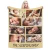 Xswzaqolk Custom Blankets with Picture Text Design Your Own Personalized Flannel Throw Blankets for Birthday Christmas Halloween Fathers Mothers Valentines Day Gift, 8 Photos Style2, 50"x60" view 1