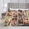 Xswzaqolk Custom Blankets with Picture Text Design Your Own Personalized Flannel Throw Blankets for Birthday Christmas Halloween Fathers Mothers Valentines Day Gift, 8 Photos Style2, 50"x60" view 4