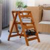 Creative Ladder and Chair Multi-Functional Folding Ladder and Chair Indoor Ascending Ladder and Chair Solid Wood Four-Layer Ladder Stool Household Multi-Purpose Ladder Stool Sturdy and Durable Strong view 3