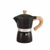 10 Oz Italian Coffee Maker, Portable Cuban Coffee Maker with Heat Resistant Wooden Handle 6 Cup Aluminium Stovetop Camping Coffee Pot(150ML-Black) view 1