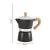 10 Oz Italian Coffee Maker, Portable Cuban Coffee Maker with Heat Resistant Wooden Handle 6 Cup Aluminium Stovetop Camping Coffee Pot(150ML-Black) view 2