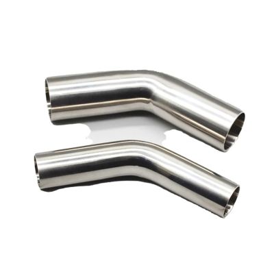 Sanitary clamp 19-108mm OD Butt Welding 45 Degree Bilateral Extension 5Cm Elbow SUS 304 Stainless Steel Sanitary Pipe Fitting Home brewing (Size : 108mm x 2mm)