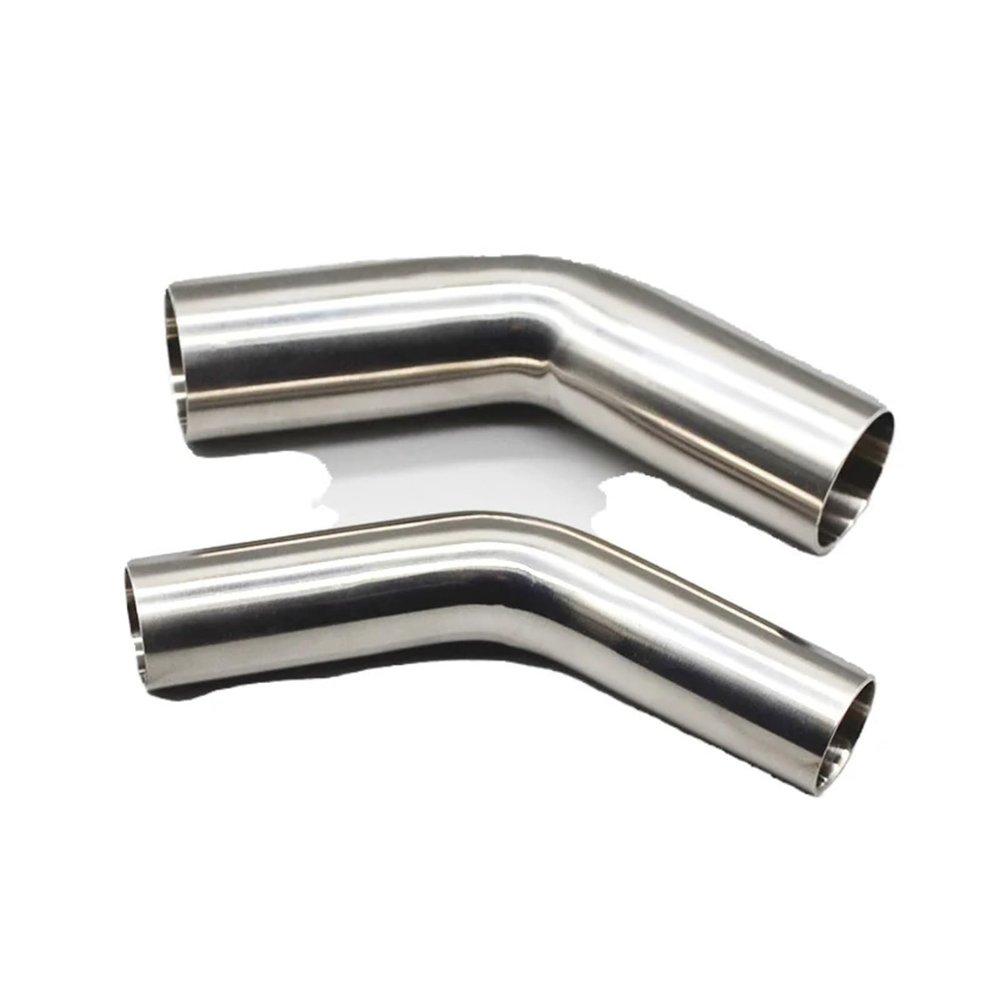 Sanitary clamp 19-108mm OD Butt Welding 45 Degree Bilateral Extension 5Cm Elbow SUS 304 Stainless Steel Sanitary Pipe Fitting Home brewing (Size : 108mm x 2mm)