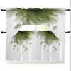 Abstract Sage Green Floral Swag Curtains Valance Tier Set, Rod Pocket Curtain Drapes for Bedroom Kitchen Curtains Over Sink 3 Piece Set Minimalism Art Watercolor Printed Swag Valances 24 inches Tiers view 1