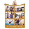Xswzaqolk Custom Blankets with Picture Text Design Your Own Personalized Flannel Throw Blankets for Birthday Christmas Halloween Fathers Mothers Valentines Day Gift, 6 Photos Style2, 71"x91" view 1