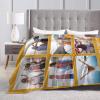 Xswzaqolk Custom Blankets with Picture Text Design Your Own Personalized Flannel Throw Blankets for Birthday Christmas Halloween Fathers Mothers Valentines Day Gift, 6 Photos Style2, 71"x91" view 4