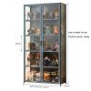4/5 Tier Display Cabinet, Display Cabinet with Acrylic Cabinet Door, Bamboo Storage Cabinet or Figures, Curio, Collection Display, Floor Standing Display Case for Home/Office ( Size : 161*33*82cm/63.4 view 2