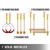 Popular Sports Ninja Line 36ft Monkey Bar Kit with 7 Hanging Obstacles Slackers Safety Clips Durable Material for Park Anyplace (Color : 56ft) (56ft) view 4