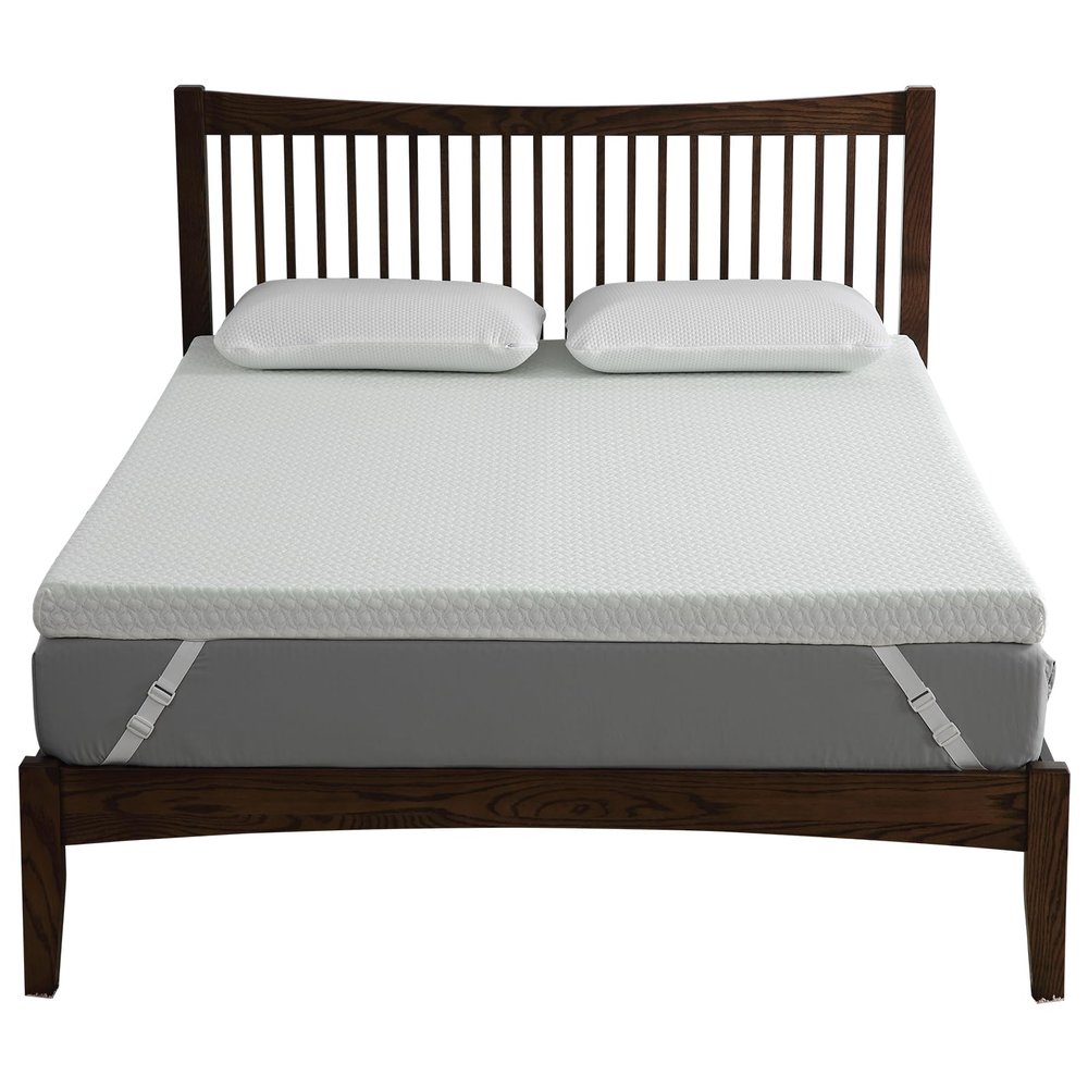 Gyabnw Mattress Topper - 2-Inch Memory Foam, Bamboo Cover, Cooling, Pressure Relief, CertiPUR-US Certified