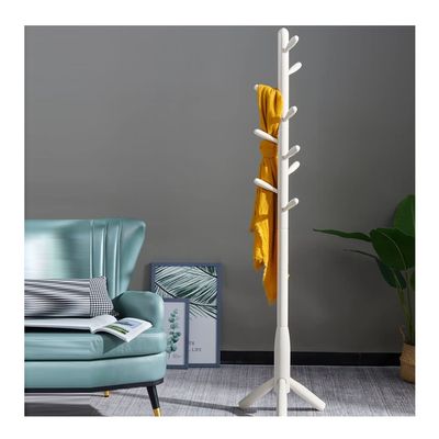 Coat Rack Freestanding Wooden Coat Rack Stand with 8 Hooks Coat Tree for Coats Hats Bags Purses for Entryway Hallway (Color : White, Size : 44 * 44 * 183cm) (White 44 * 44 * 183cm)
