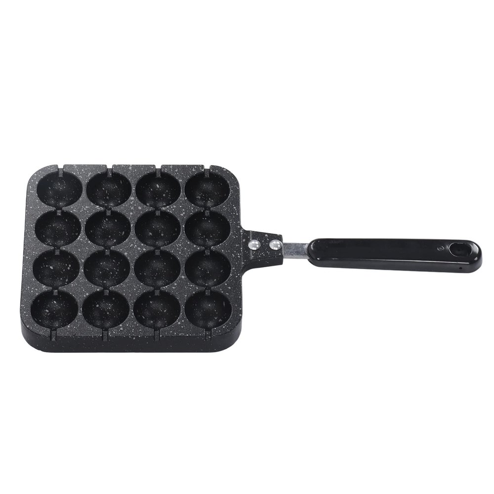 flexman Takoyaki Maker Baking Pan, 16 Holes Octopus Meatballs Pan, Durable Aluminum Alloy Takoyaki Baking Mould Tray for Home Kitchen Baking Cooking