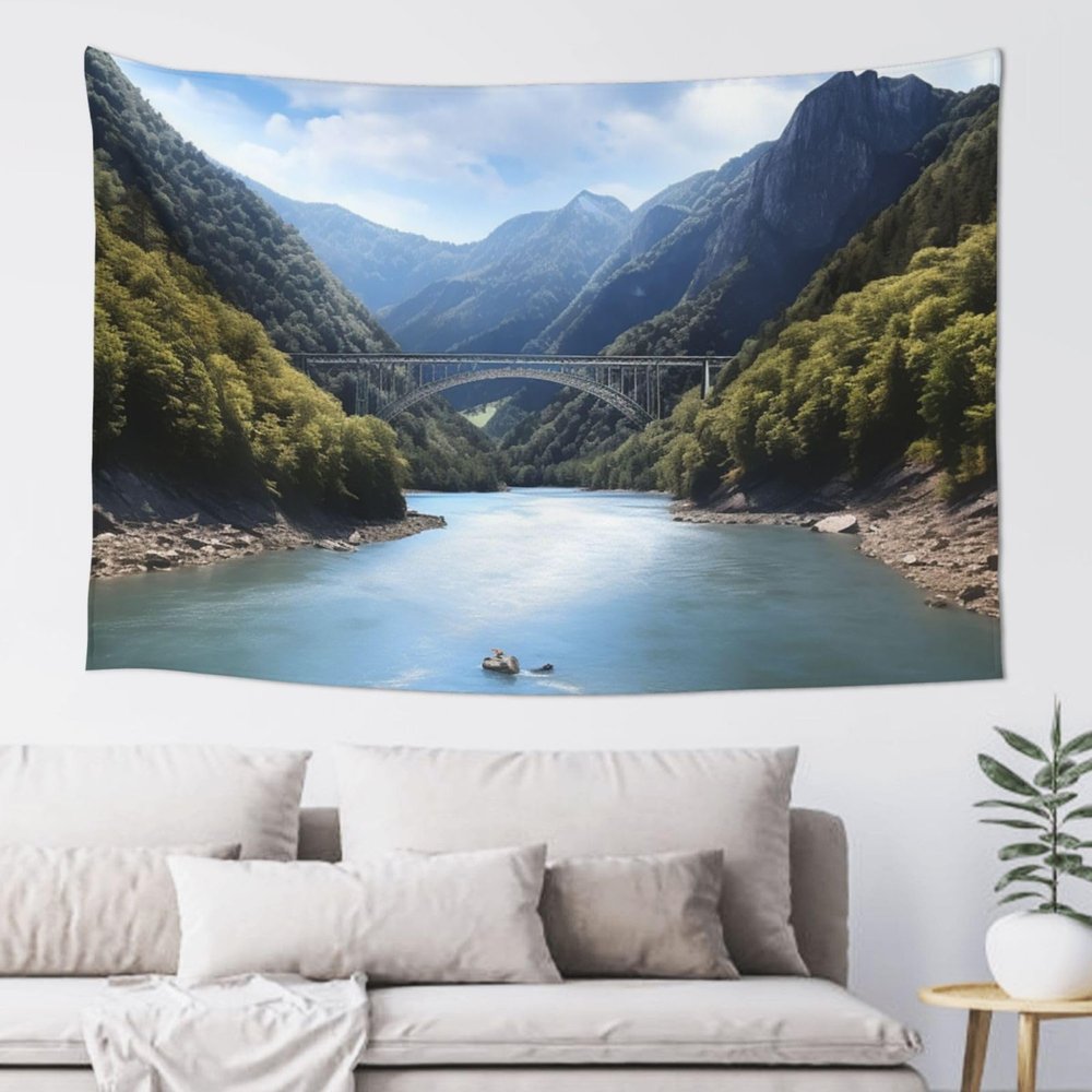 Beautiful Mountains Tapestry Wall Hanging for Living Room 60 x 51 in Tapestry for Bedroom Home Decor Tapestries Wall Art Hanging Personalized Wall Blanket Wall Hanging Decor for Party Supplies