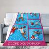 Xswzaqolk Personalized Blanket with Picture Soft Warm Custom Throw Blankets Add Logo Name Any Text as Birthday Valentines Fathers, 5 Photos Style2, 51"x80" view 2