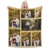 Xswzaqolk Custom Blankets with Picture Text Design Your Own Personalized Flannel Throw Blankets for Birthday Christmas Halloween Fathers Mothers Valentines Day Gift, 7 Photos, 71"x91" view 1