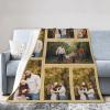 Xswzaqolk Custom Blankets with Picture Text Design Your Own Personalized Flannel Throw Blankets for Birthday Christmas Halloween Fathers Mothers Valentines Day Gift, 7 Photos, 71"x91" view 2