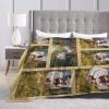 Xswzaqolk Custom Blankets with Picture Text Design Your Own Personalized Flannel Throw Blankets for Birthday Christmas Halloween Fathers Mothers Valentines Day Gift, 7 Photos, 71"x91" view 4